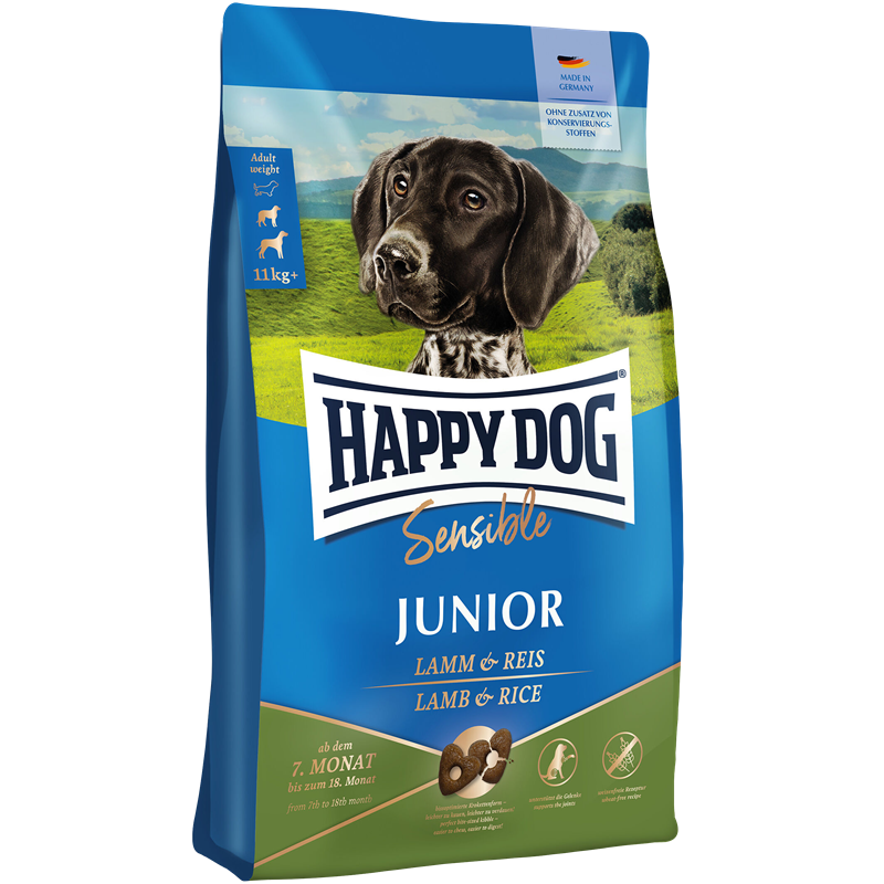 Sparpaket Happy Dog Sensible Junior Lamm & Reis 2 x 4 kg