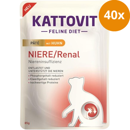 Kattovit PB Feline Diet Niere/Renal Paté mit Huhn 85 g