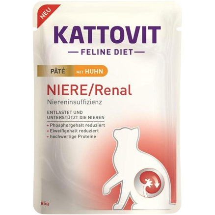 Kattovit PB Feline Diet Niere/Renal Paté mit Huhn 85 g