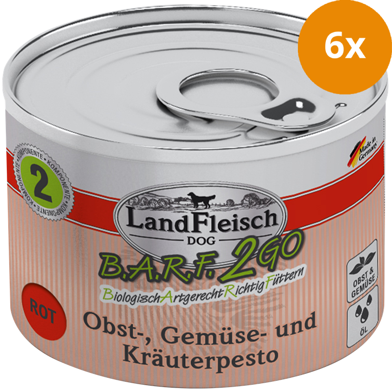 LandFleisch B.A.R.F.2GO Obst, Gemüse und Kräuterpesto Rot 200 g