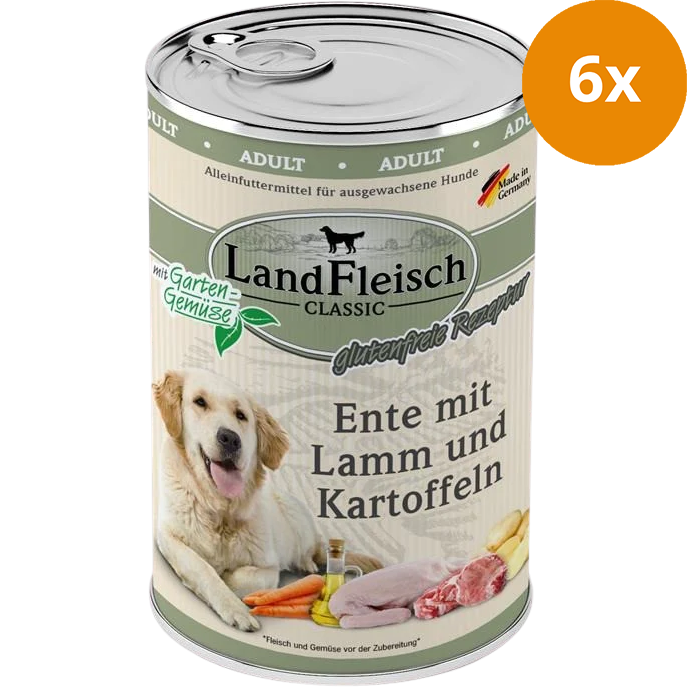 LandFleisch Dog Classic Ente mit Lamm  &  Kartoffel 400 g