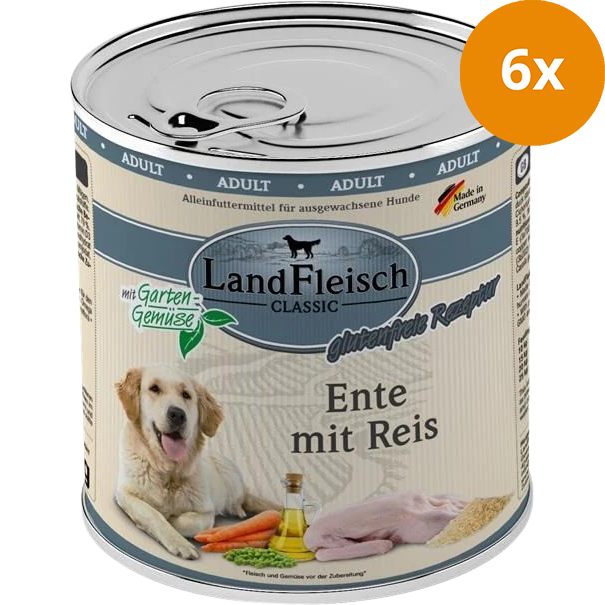 LandFleisch Dog Classic Ente mit Reis 800 g