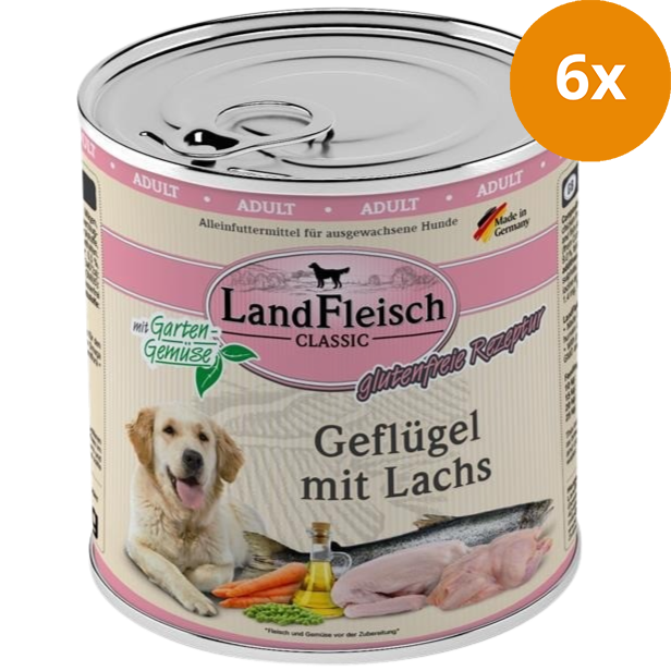 LandFleisch Dog Classic Geflügel mit Lachs 800 g