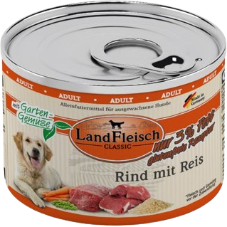 Landfleisch Dog Classic Rind mit Reis & Gartengemüse extra mager 195 g