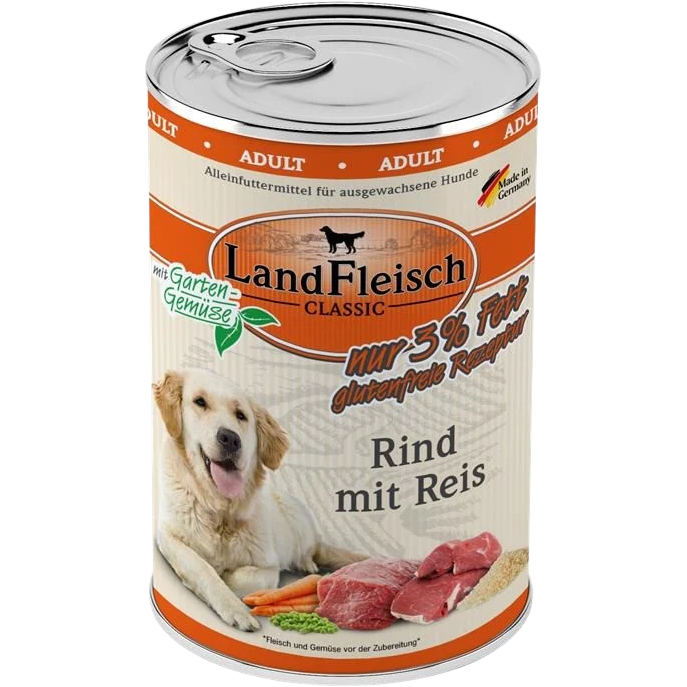 LandFleisch Dog Classic Rind mit Reis 400 g