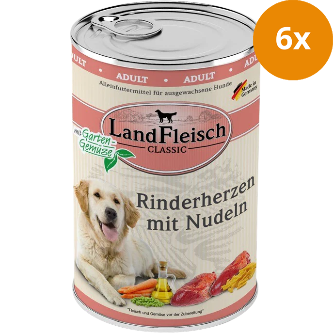 LandFleisch Dog Classic Rinderherz mit Nudeln 400 g