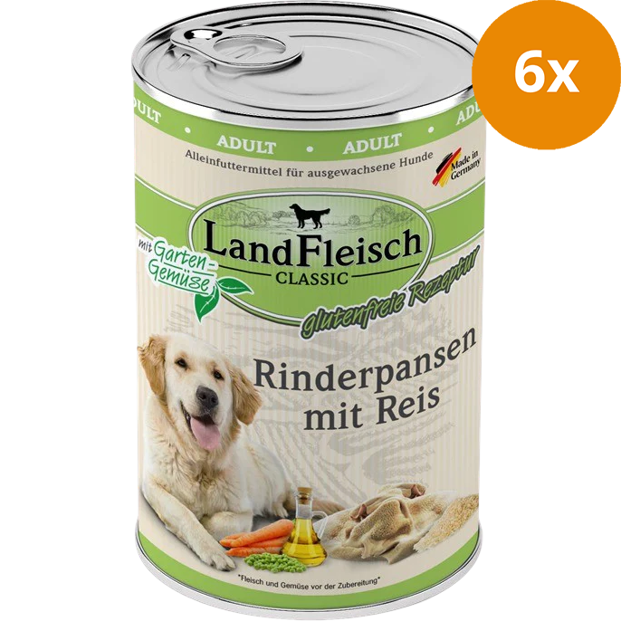 LandFleisch Dog Classic Rinderpansen mit Reis 400 g