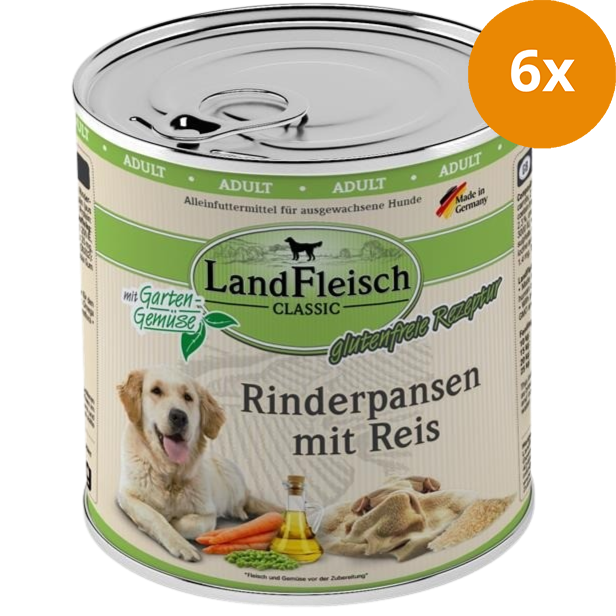 LandFleisch Dog Classic Rinderpansen mit Reis 800 g