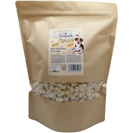 LandSnack für Hunde Popcorn mit Leber 450 g XXL-Pack