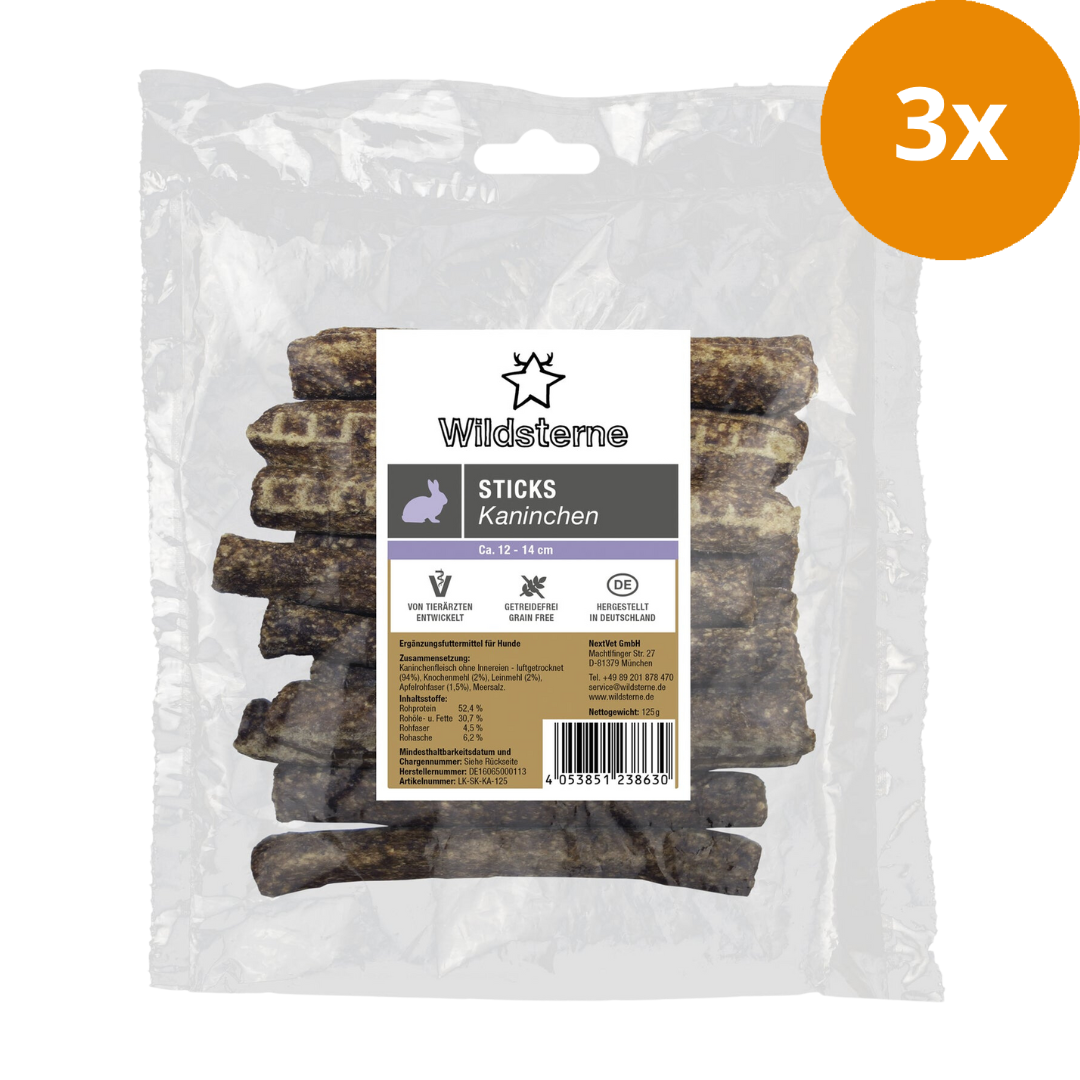 Wildsterne Sticks Kaninchen 125 g