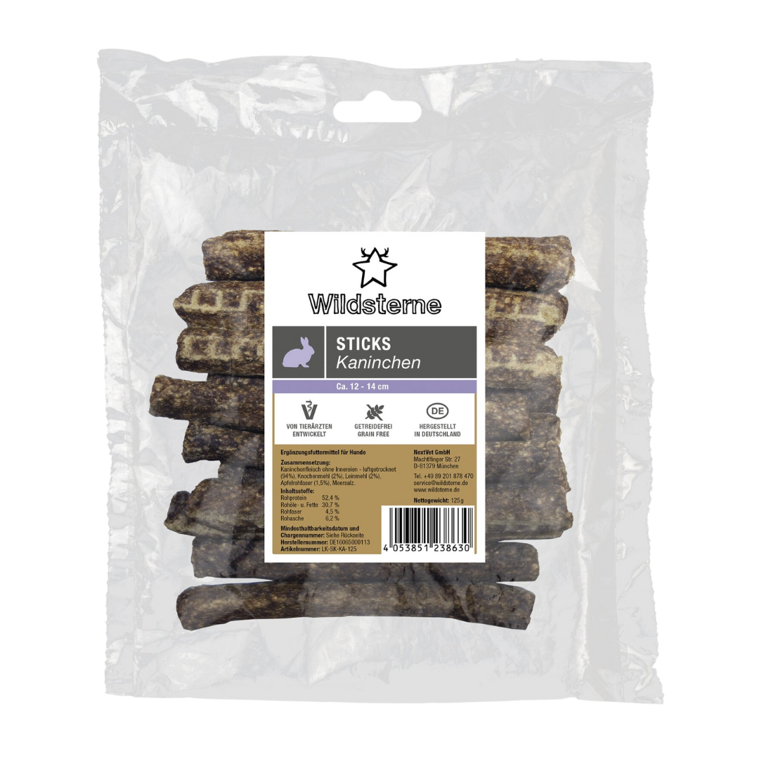 Wildsterne Sticks Kaninchen 125 g